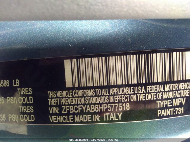 ZFBCFYAB6HP577518 Fiat 500x Pop