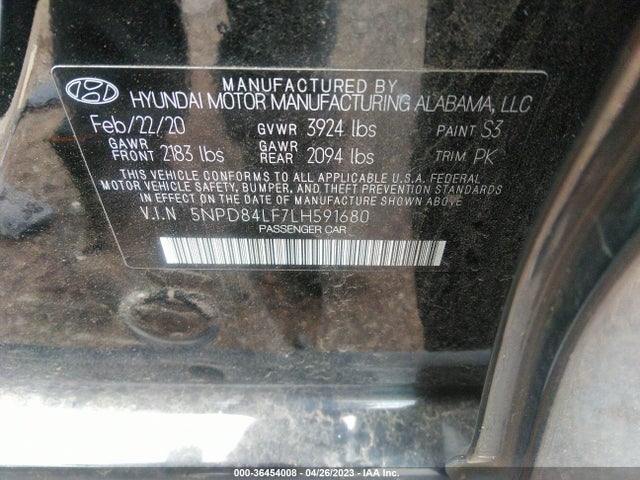 Hyundai Elantra Value Edition 2020 5NPD84LF7LH591680 Image 10