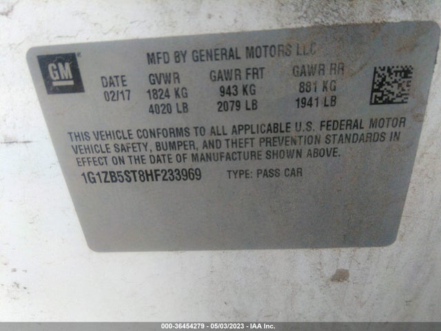 Chevrolet MALIBU LS 2017 1G1ZB5ST8HF233969 Image 10