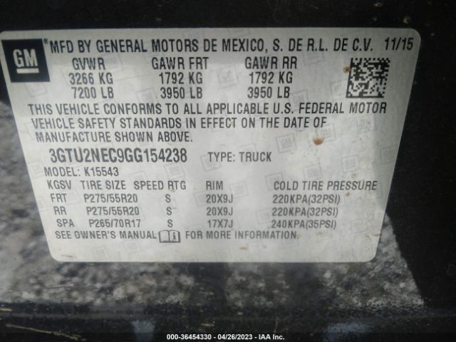 3GTU2NEC9GG154238 GMC Sierra 1500 Slt