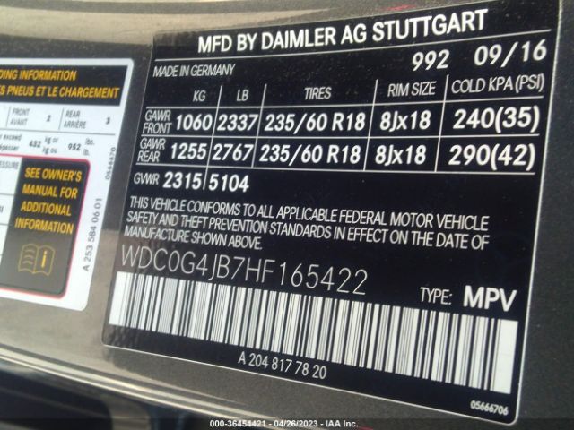 WDC0G4JB7HF165422 Mercedes-Benz Glc Glc 300