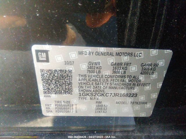 1GKS2GKC7JR168223 GMC Yukon Xl Slt
