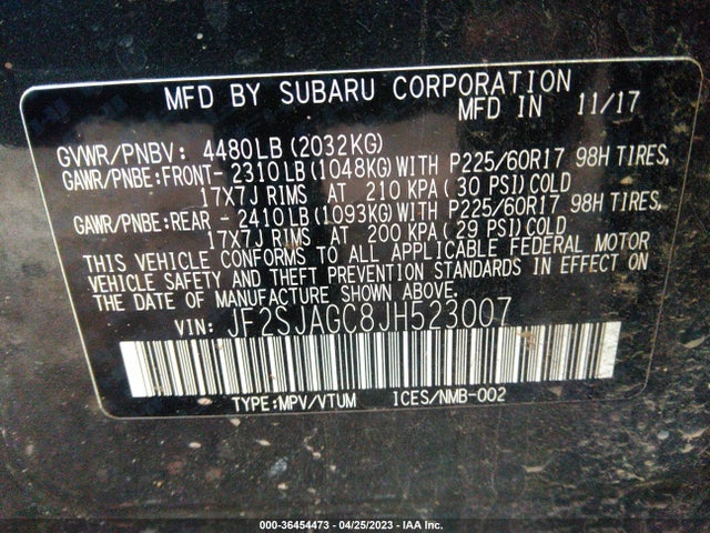 Subaru Forester Premium 2018 JF2SJAGC8JH523007 Image 9