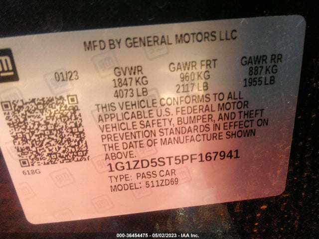 Chevrolet MALIBU LT 2023 1G1ZD5ST5PF167941 Image 9