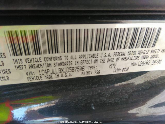 1C4PJLLBXJD587506 Jeep Cherokee Latitude Plus