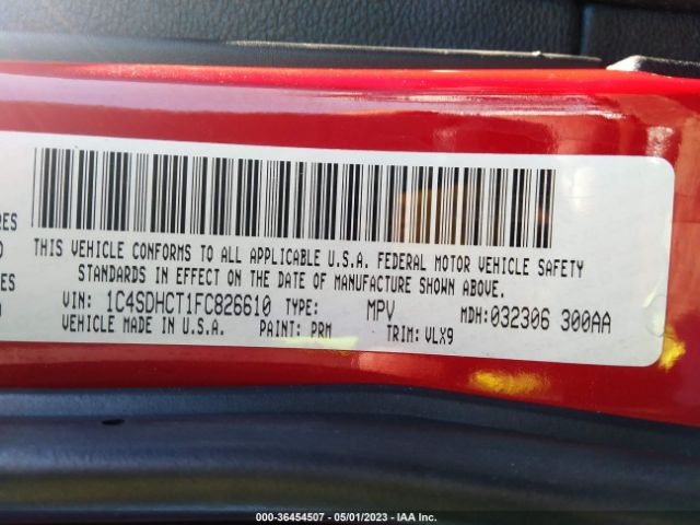1C4SDHCT1FC826610 Dodge Durango R/t