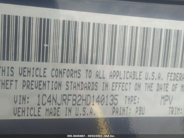 1C4NJRFB2HD140135 Jeep Patriot High Altitude