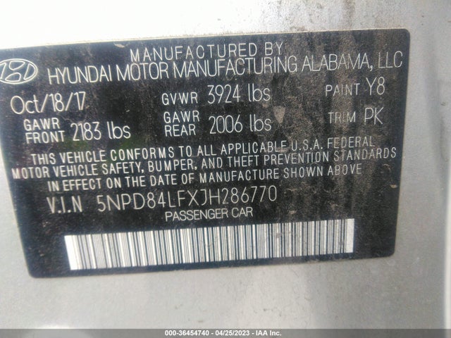 Hyundai Elantra Value Edition 2018 5NPD84LFXJH286770 Image 10