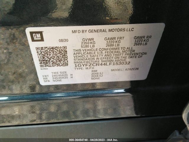 1GYFZCR44LF153032 Cadillac Xt4 Fwd Premium Luxury
