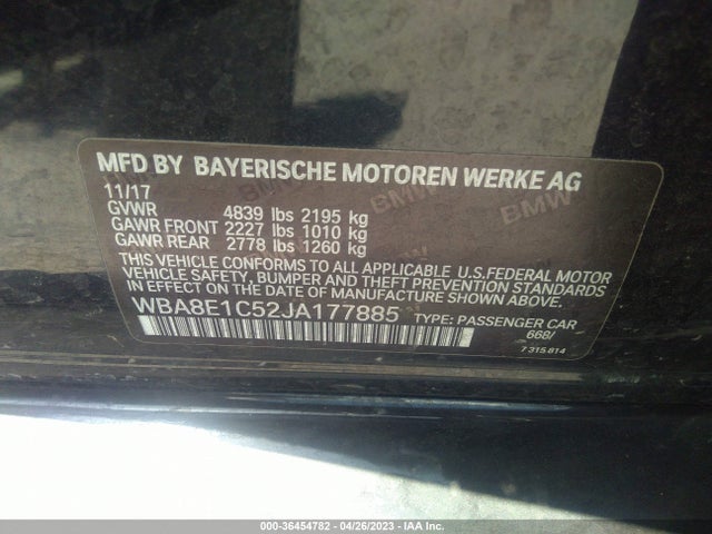 WBA8E1C52JA177885 BMW 3 Series 330e Iperformance