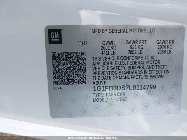 Chevrolet Camaro 1lt 2020 1G1FB3DS7L0114799 Image 9