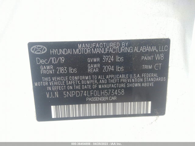 Hyundai ELANTRA SE 2020 5NPD74LF0LH573458 Image 10