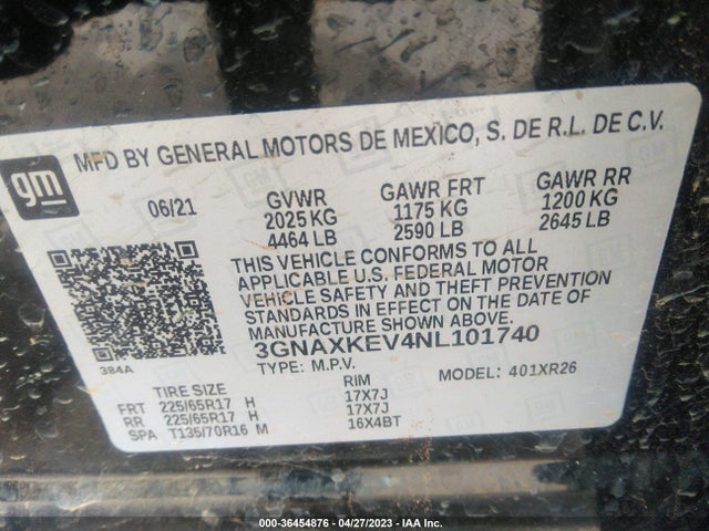 Chevrolet EQUINOX LT 2022 3GNAXKEV4NL101740 Image 9