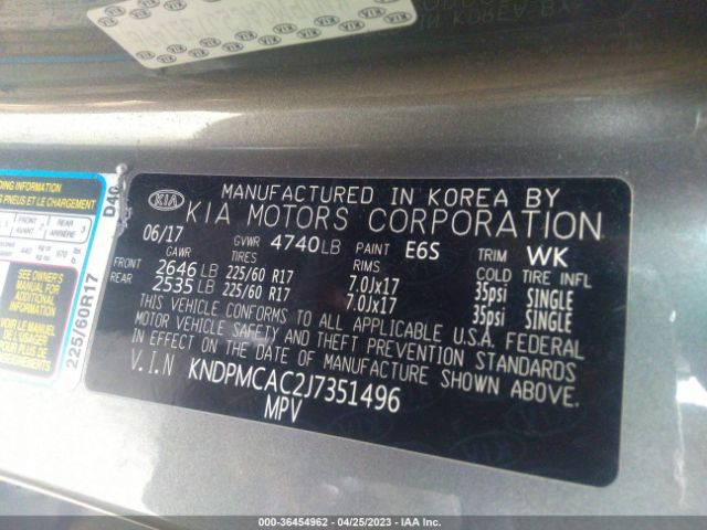 KNDPMCAC2J7351496 KIA Sportage Lx