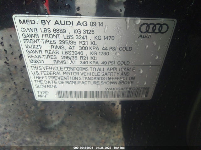 WA1DGAFE1FD007668 Audi Q7 3.0t S Line Prestige