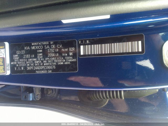 3KPF24AD0PE596676 KIA Forte Lxs