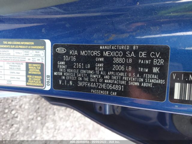 3KPFK4A72HE064891 KIA FORTE LX