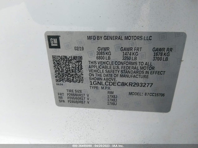 Chevrolet Tahoe Commercial 2019 1GNLCDEC8KR293277 Image 9