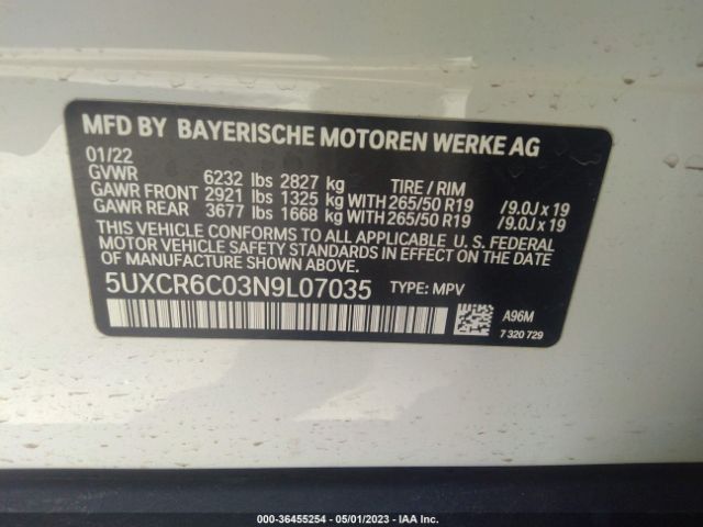 5UXCR6C03N9L07035 BMW X5 Xdrive40i