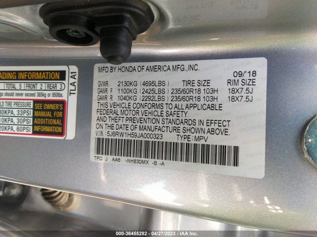 Honda CR-V EX 2018 5J6RW1H59JA000323 Image 11