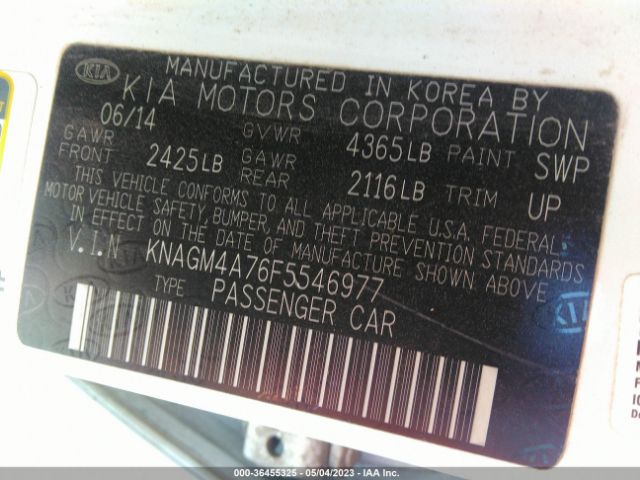 KNAGM4A76F5546977 KIA Optima Lx