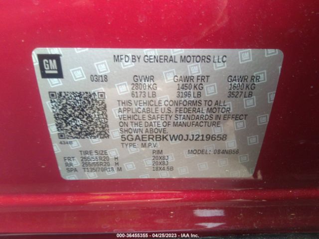 5GAERBKW0JJ219658 Buick Enclave Essence