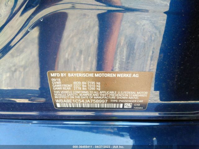 WBA8E1C54JA758997 BMW 3 Series 330e Iperformance