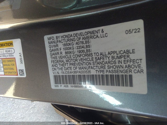 19UDE4H36PA000535 Acura Integra W/a-spec Package