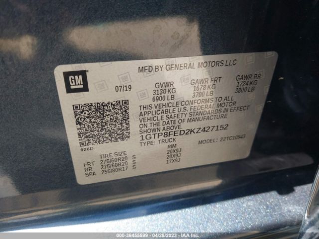 1GTP8FED2KZ427152 GMC Sierra 1500 Denali
