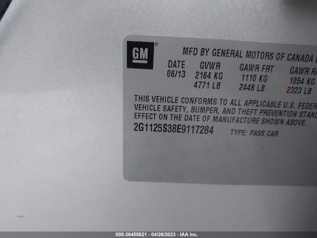 Chevrolet IMPALA LT 2014 2G1125S38E9117284 Image 9