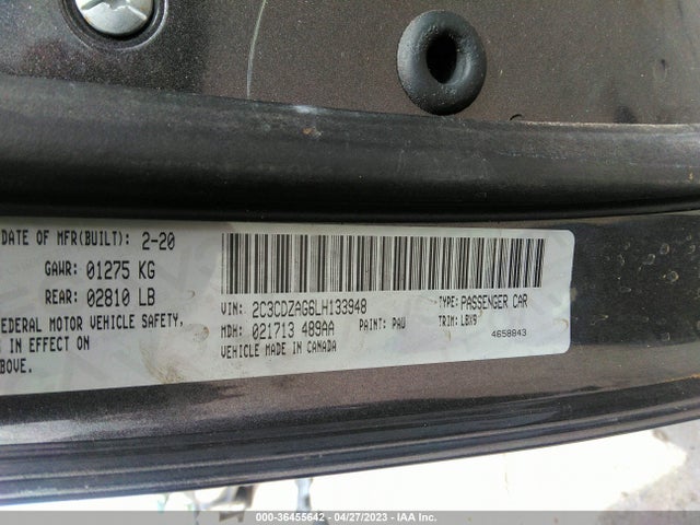 Dodge Challenger Sxt 2020 2C3CDZAG6LH133948 Image 9