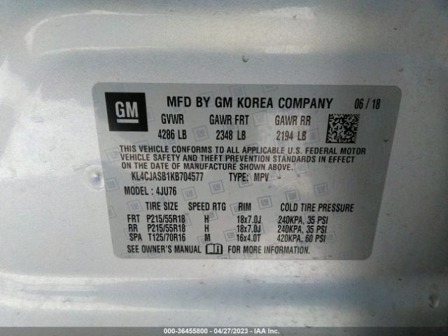 KL4CJASB1KB704577 Buick Encore Preferred