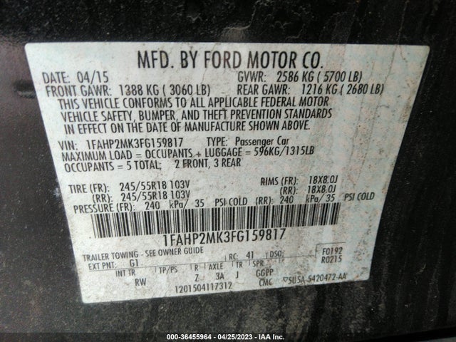 Ford SEDAN POLICE INTERCEPTOR 2015 1FAHP2MK3FG159817 Image 11