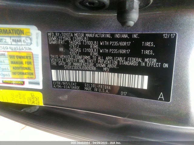 Toyota Sienna Xle Auto Access 2018 5TDYZ3DC9JS909268 Image 9