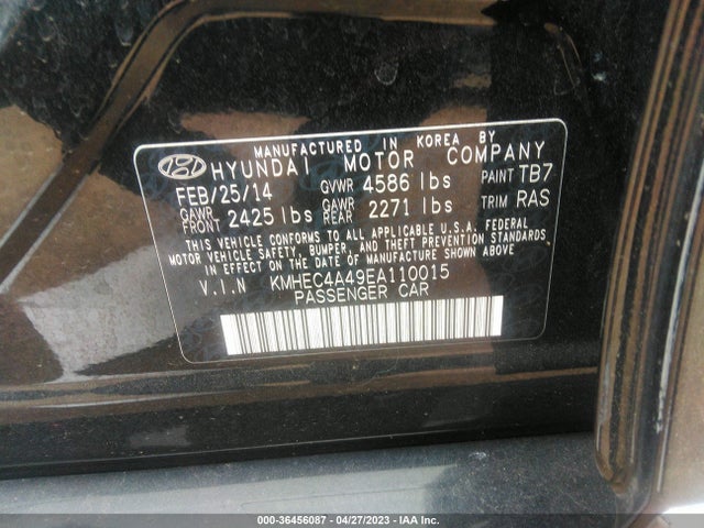 Hyundai SONATA HYBRID 2014 KMHEC4A49EA110015 Image 10