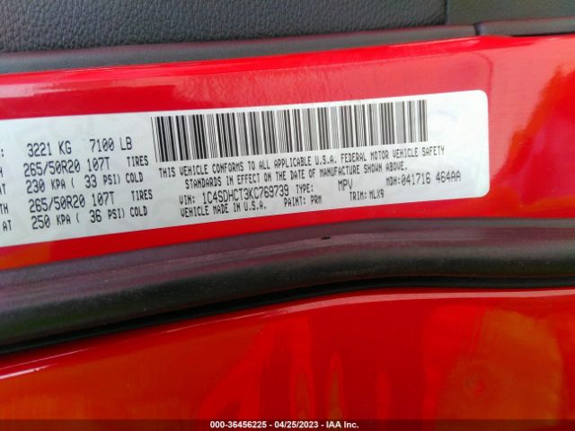 1C4SDHCT3KC769739 Dodge Durango R/t