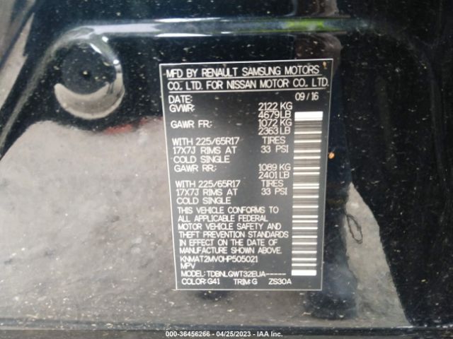 KNMAT2MV0HP505021 Nissan ROGUE SV