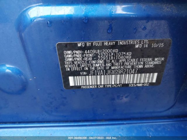 JF1VA1J6XG9821047 Subaru Wrx Limited