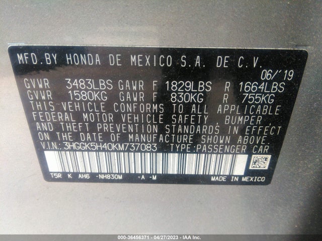Honda FIT LX 2019 3HGGK5H40KM737083 Image 9