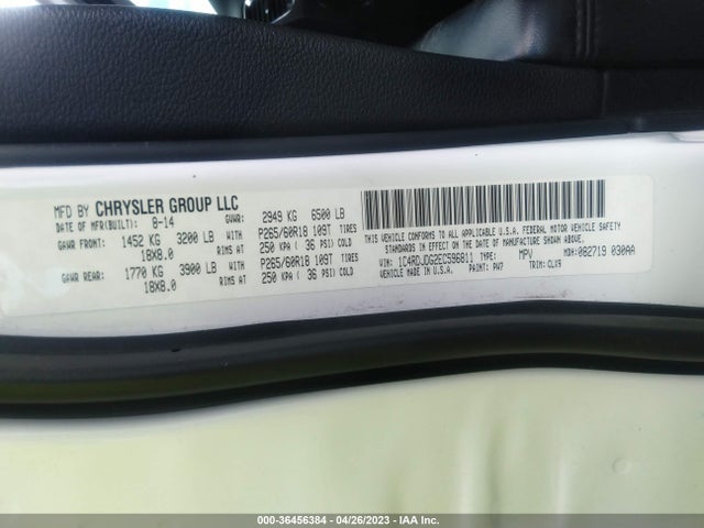 Dodge DURANGO LIMITED 2014 1C4RDJDG2EC596811 Image 9