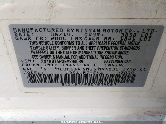 Nissan SENTRA SR 2014 3N1AB7AP3EY294089 Image 10