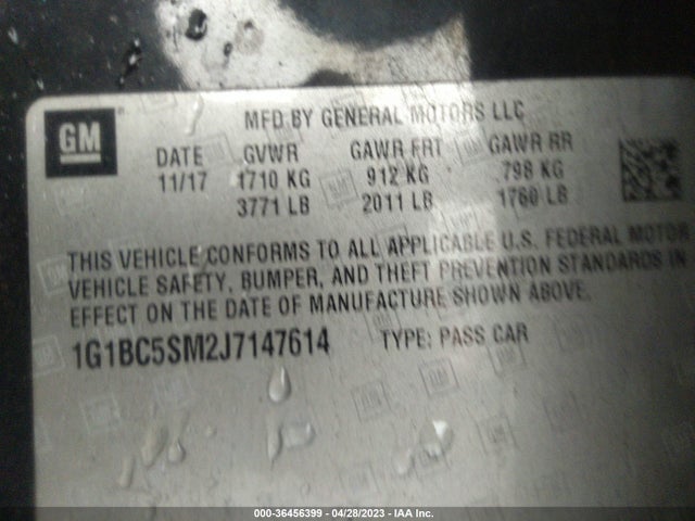 Chevrolet CRUZE LS 2018 1G1BC5SM2J7147614 Image 9