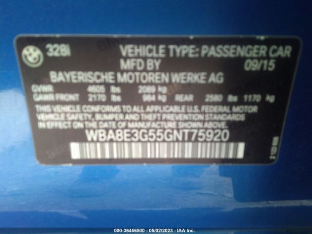 WBA8E3G55GNT75920 BMW 3 Series 328i Xdrive