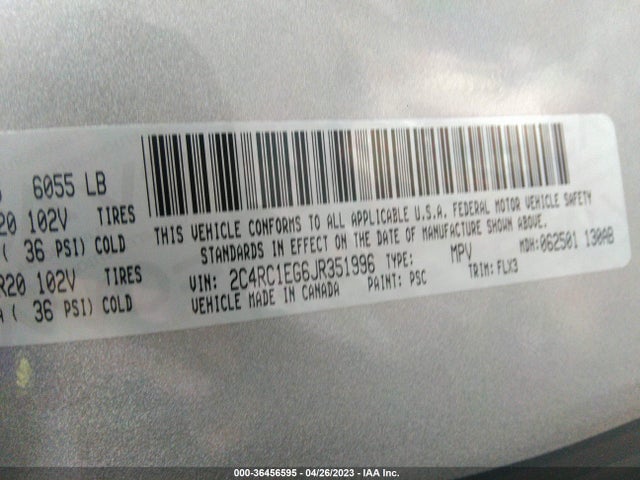2C4RC1EG6JR351996 Chrysler Pacifica Touring L Plus
