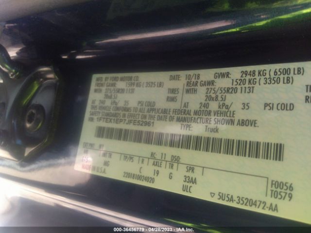 1FTEX1EP7JFE52961 Ford F-150 Xl/xlt/lariat