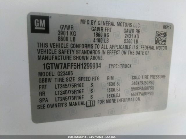 1GTW7AFF5H1299904 GMC SAVANA CARGO VAN