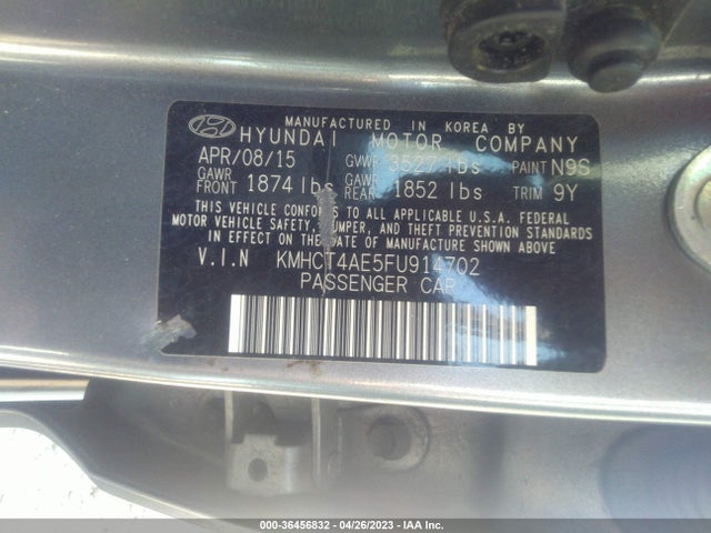 Hyundai ACCENT GLS 2015 KMHCT4AE5FU914702 Image 9