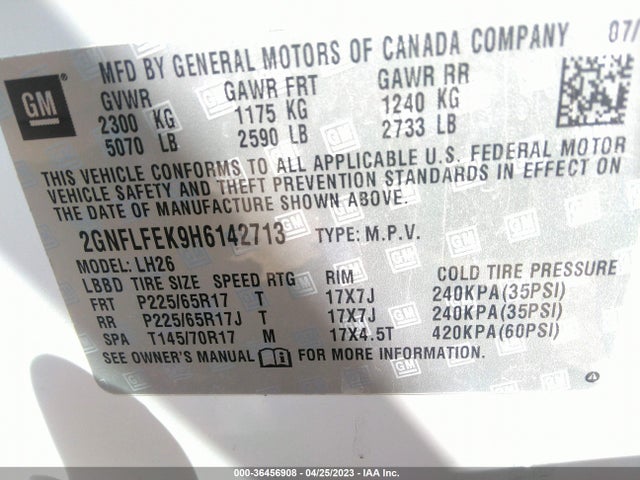 Chevrolet EQUINOX LT 2017 2GNFLFEK9H6142713 Image 9