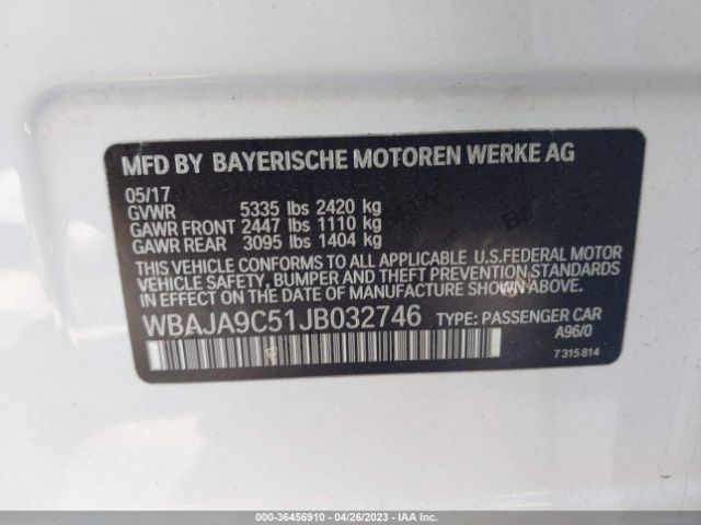 WBAJA9C51JB032746 BMW 5 Series 530e Iperformance