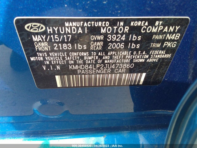 Hyundai Elantra Value Edition 2018 KMHD84LF2JU473860 Image 10